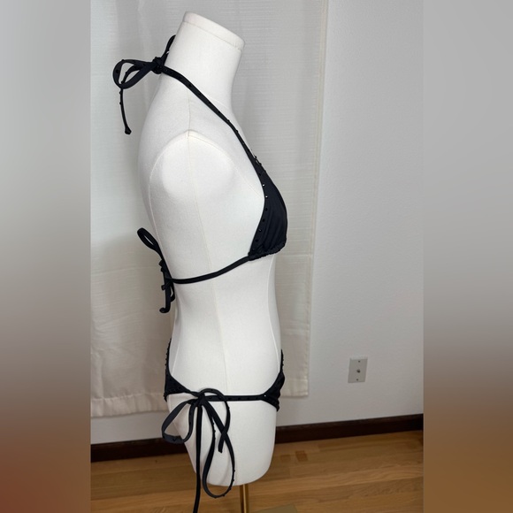 Skims Black Rhinestone Swim Triangle Bikini Set - Picture 7 of 11